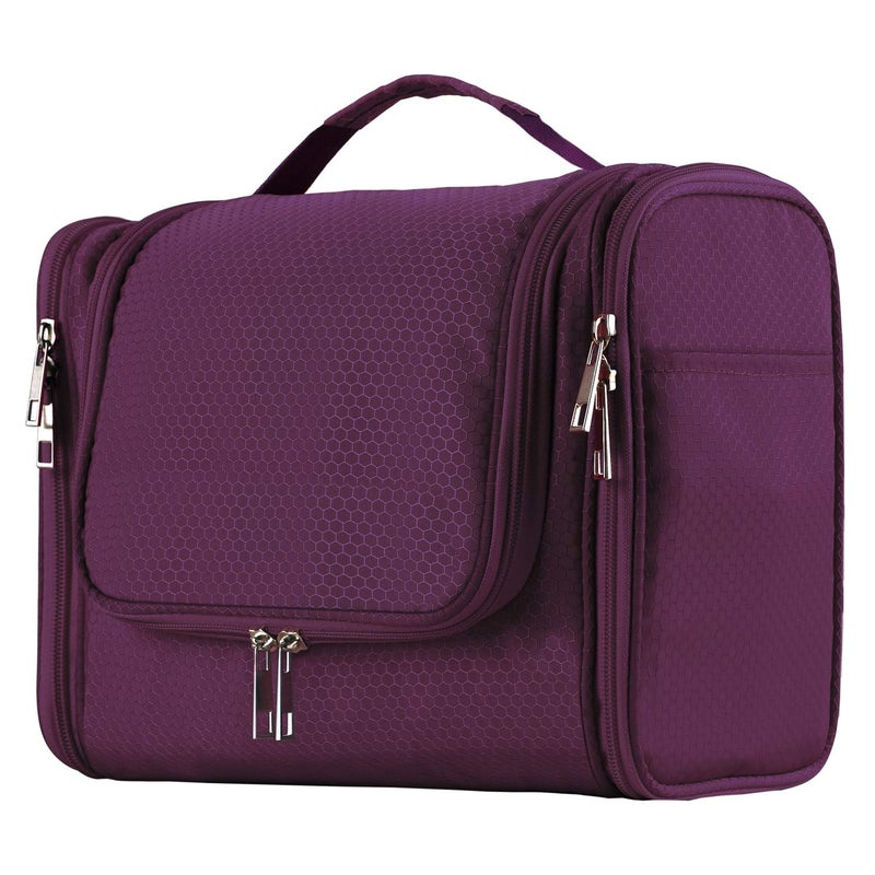 Buruis Large Toiletry Bag for Women and Men, Hanging Travel Bag for Makeup, Cosmetics, Shaving, Toiletries, Water-Resistant Dopp Kit for Gym, Camping, or Daily Use, Purple - Image 1